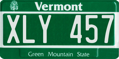 VT license plate XLY457