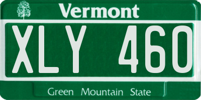 VT license plate XLY460