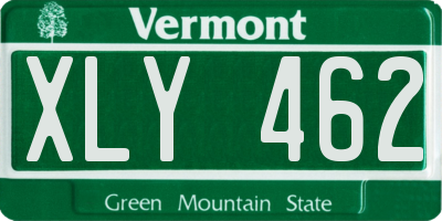 VT license plate XLY462