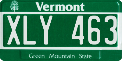 VT license plate XLY463