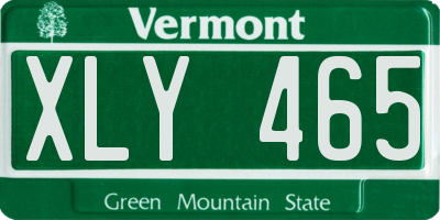 VT license plate XLY465