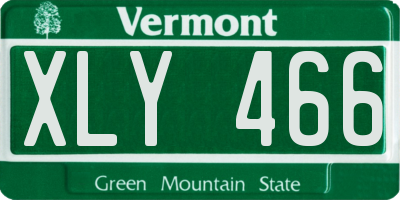 VT license plate XLY466