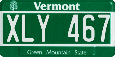 VT license plate XLY467