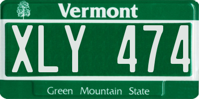 VT license plate XLY474
