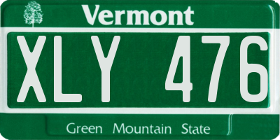 VT license plate XLY476
