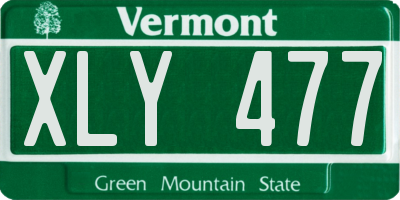 VT license plate XLY477