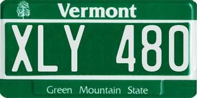 VT license plate XLY480