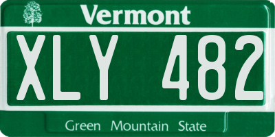 VT license plate XLY482