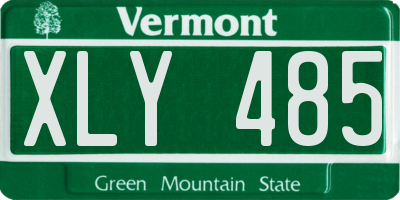 VT license plate XLY485
