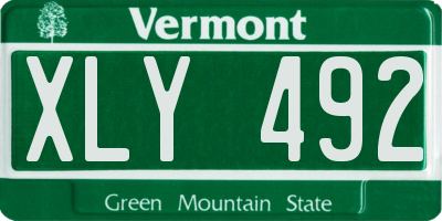 VT license plate XLY492
