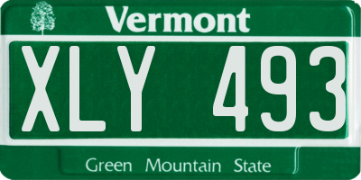 VT license plate XLY493