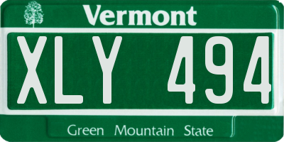 VT license plate XLY494