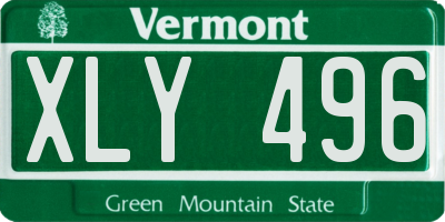 VT license plate XLY496