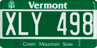 VT license plate XLY498