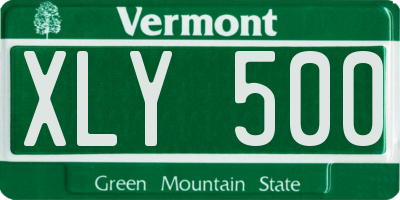 VT license plate XLY500