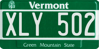 VT license plate XLY502