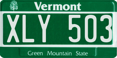 VT license plate XLY503