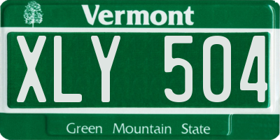 VT license plate XLY504