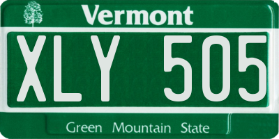VT license plate XLY505