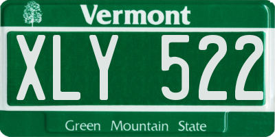 VT license plate XLY522