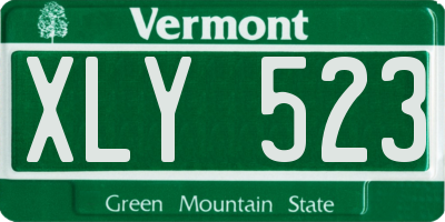 VT license plate XLY523