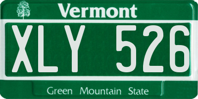 VT license plate XLY526