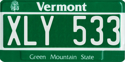 VT license plate XLY533