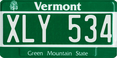 VT license plate XLY534