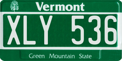 VT license plate XLY536