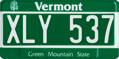 VT license plate XLY537