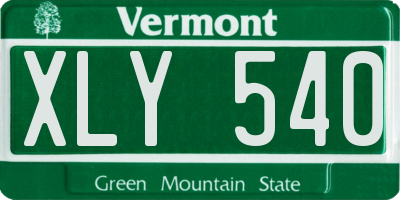 VT license plate XLY540