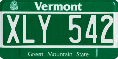 VT license plate XLY542