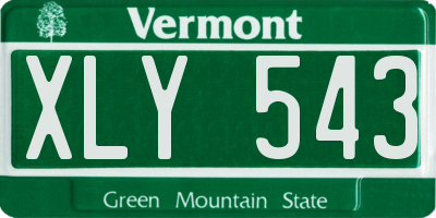 VT license plate XLY543
