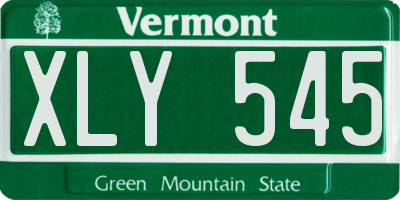 VT license plate XLY545