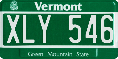 VT license plate XLY546