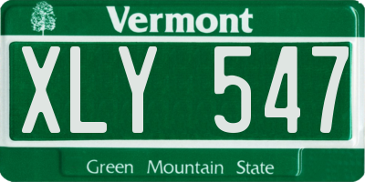 VT license plate XLY547