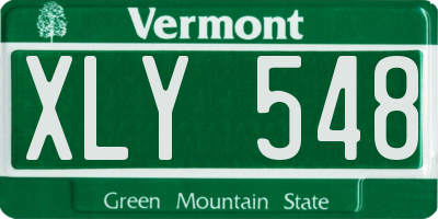 VT license plate XLY548