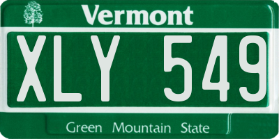 VT license plate XLY549