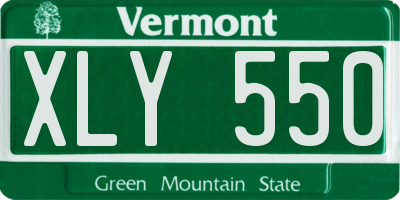 VT license plate XLY550