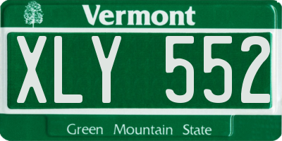 VT license plate XLY552