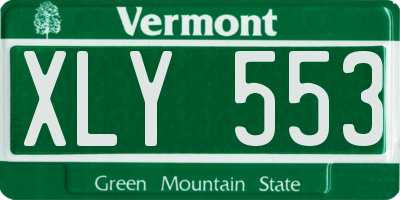 VT license plate XLY553