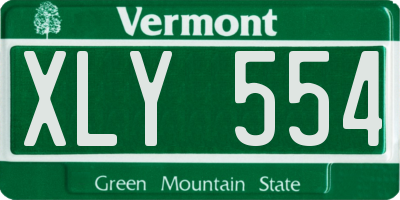 VT license plate XLY554