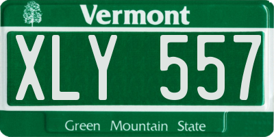 VT license plate XLY557