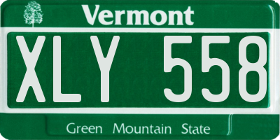 VT license plate XLY558