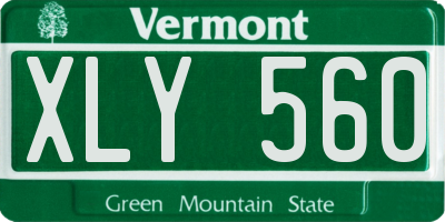 VT license plate XLY560