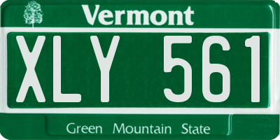 VT license plate XLY561