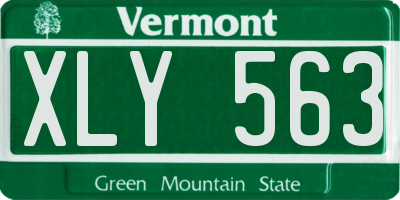 VT license plate XLY563