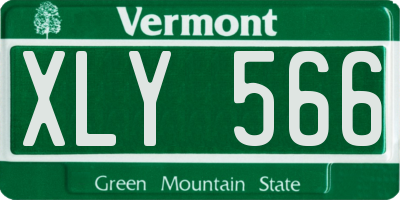 VT license plate XLY566