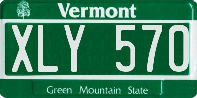 VT license plate XLY570