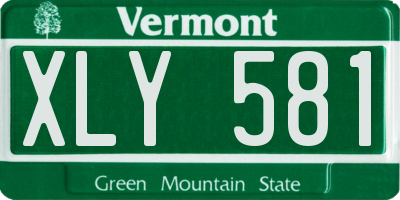 VT license plate XLY581